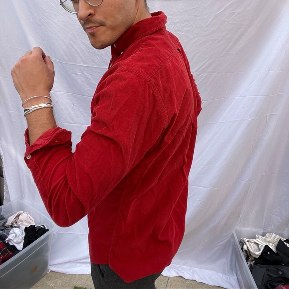 Ralph Lauren corduroy classic fit red button down - Picture 4 of 6